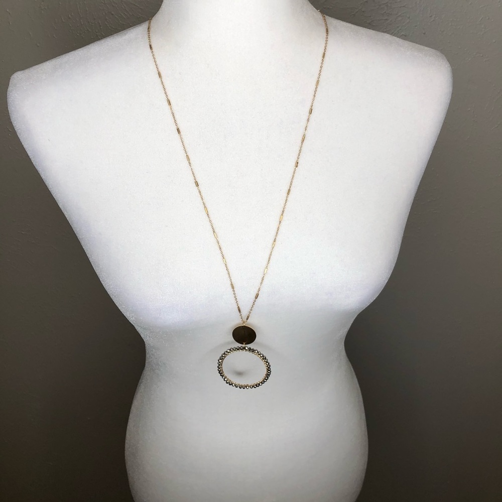 NWT! Homebody gunmetal beaded necklace set